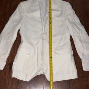 Tiglio Luxe Pure White Linen 38R Sport Coat Blazer